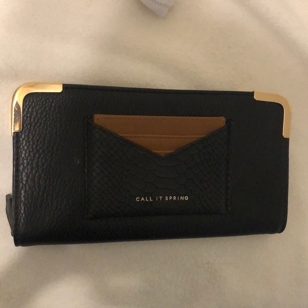 call it spring black and gold wallet